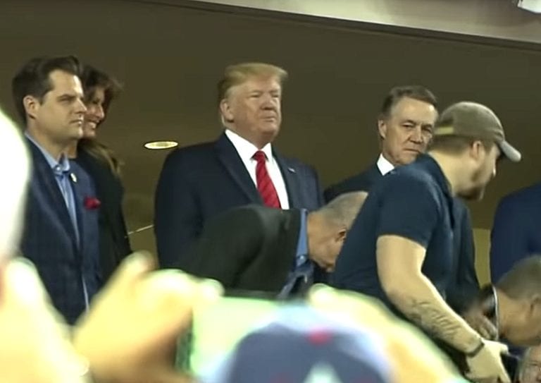 trump booed lock him up