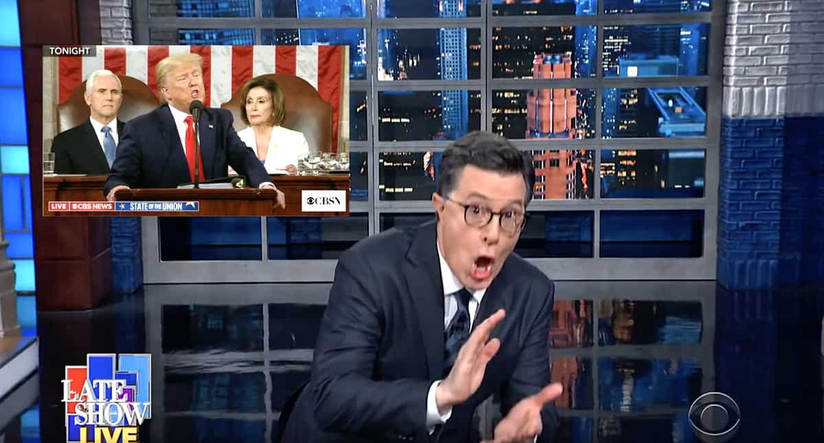 Stephen Colbert Takes Down Trump's 'Insane' SOTU Speech: Nancy 'Ripped ...