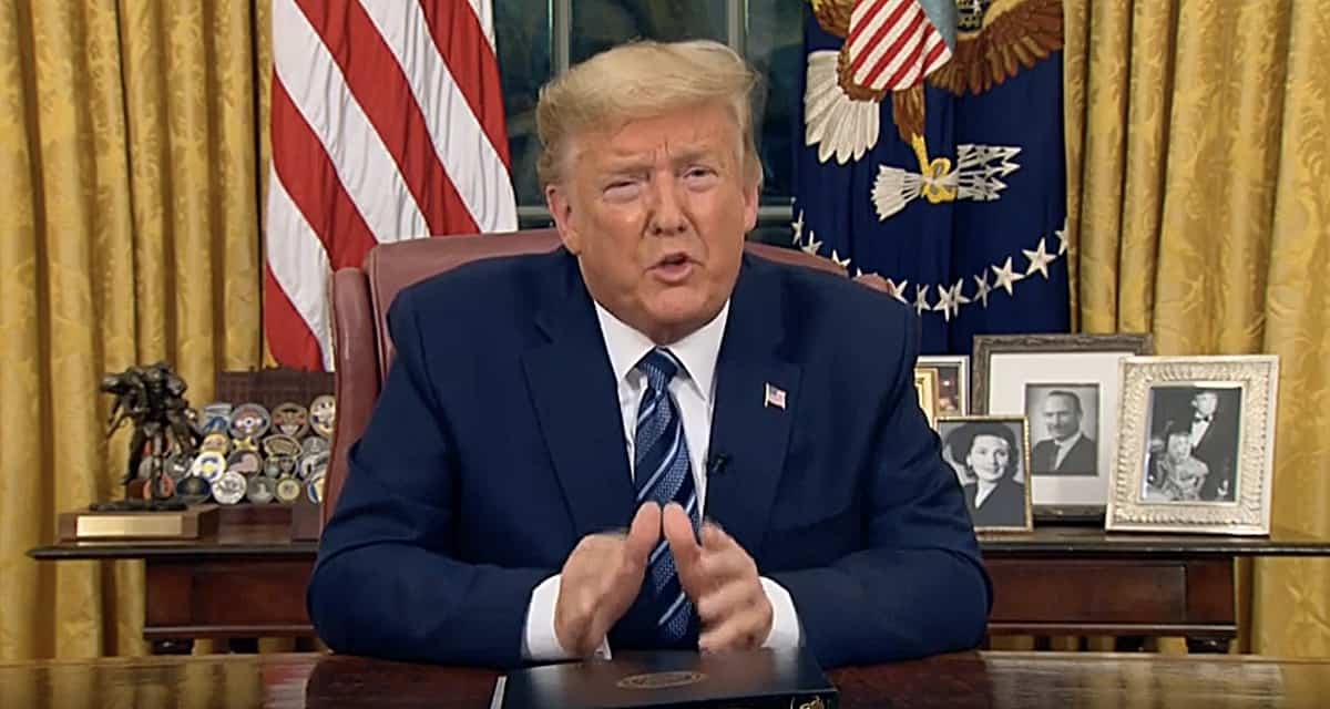 Trump Announces 30 Day Halt To Incoming Flights From Europe In Oval 