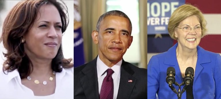 kamala harris barack obama elizabeth warren