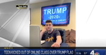 Trump flag student