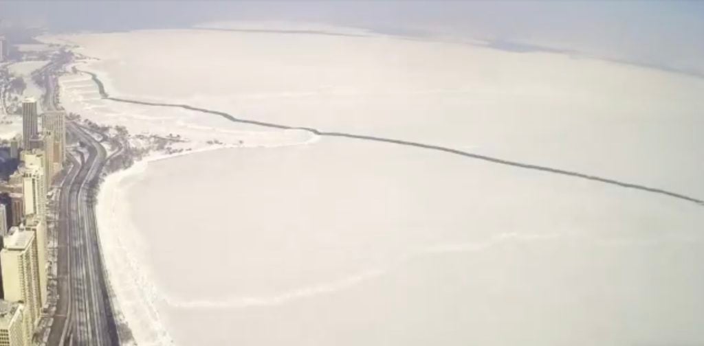 time lapse lake michigan ice