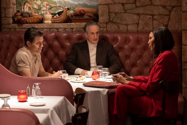 Chris Tardio as Vincent Massino, Mark Lotito as Mario Ciccone, Dominique Jackson as Elektra on POSE -- "Something Borrowed, Something Blue" -- Season 3, Episode 5.