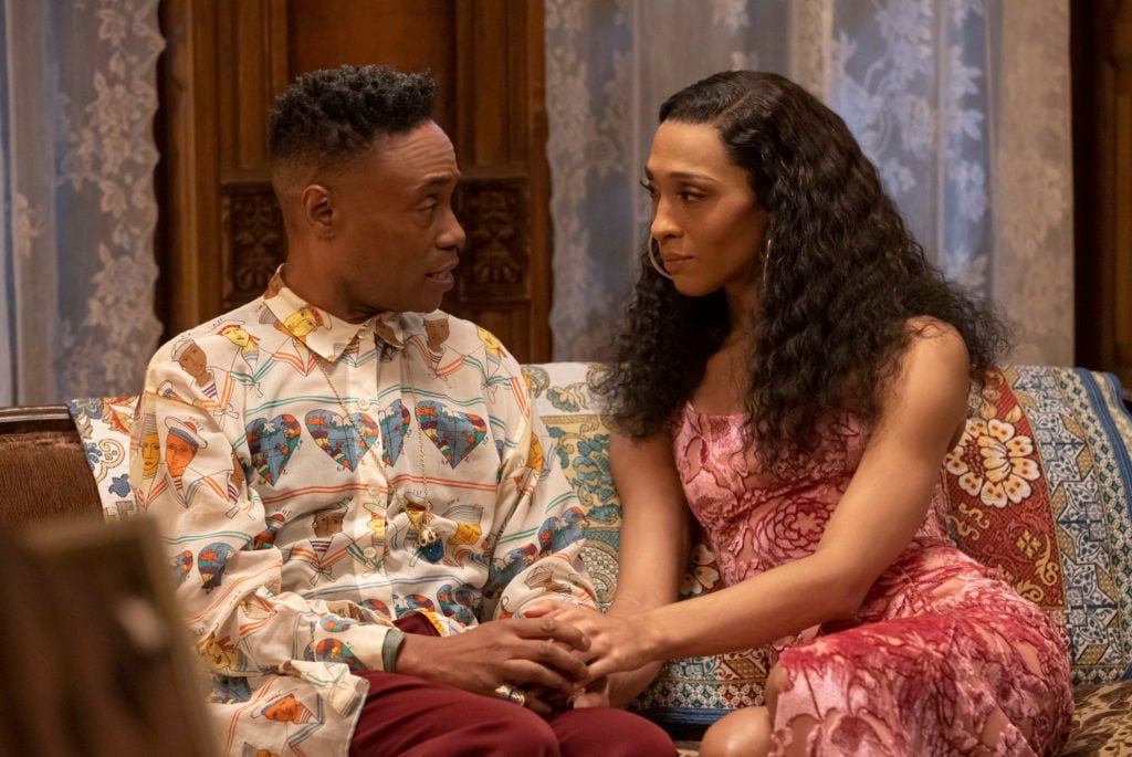 Billy Porter as Pray Tell, Mj Rodriguez as Blanca in Pose.