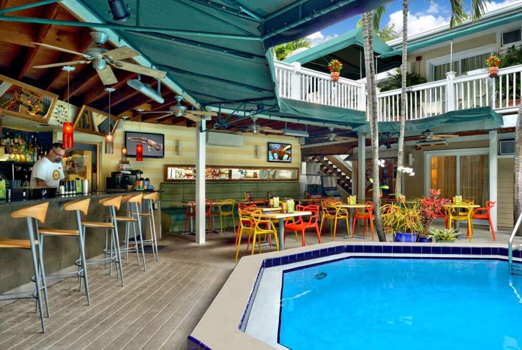 The Island House poolside café and bar in Key West.