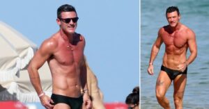 Luke Evans Shows Off Chiseled Body A Tiny Speedo While Working On His Tan, Gets Cozy With Mystery Man On Miami Beach 26 470577 origin 1