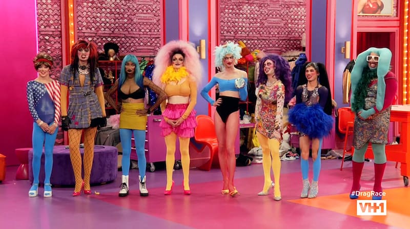 RuPaul's Drag Race queens after a photobombing minichallenge.