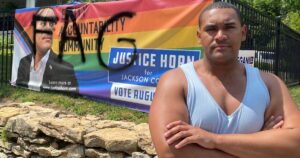 Campaign Banner Defaced With Homophobic Slur, Stolen Over July 4th; Out Kansas City Candidate Justice Horn 'Not Backing Down' 9 Justice Horn