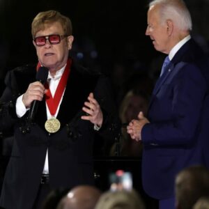 Sir Elton John awarded National Humanities Medal medal by Joe Biden for his work on ending AIDS 4 644579 origin 1
