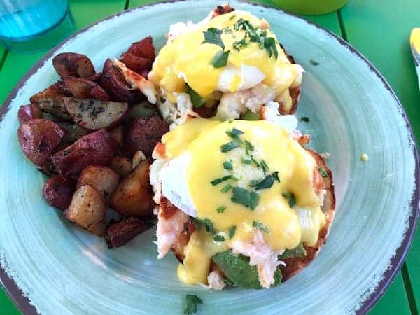 Gay Key West Uncovered samples the lobster benedict at Banana Cafe. 